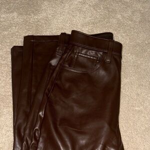 Abercrombie & Fitch Leather Brown Pants